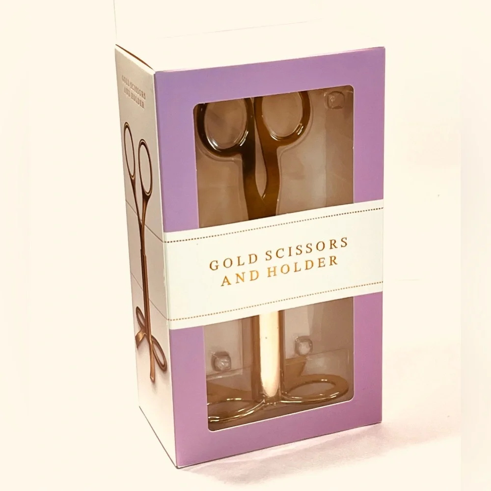 Gold Scissors & Stand Set for Home Office